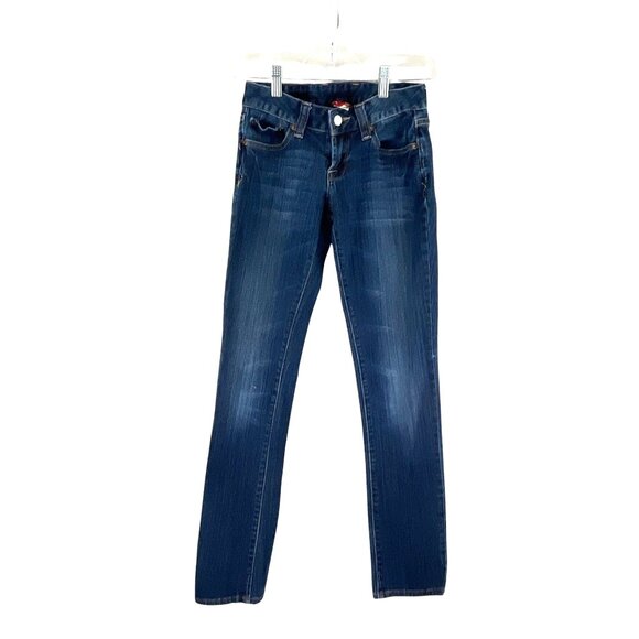 Lucky Brand Women's Skinny Jeans Size 24 Embroidered Pockets Dark Wash Denim - Picture 1 of 11
